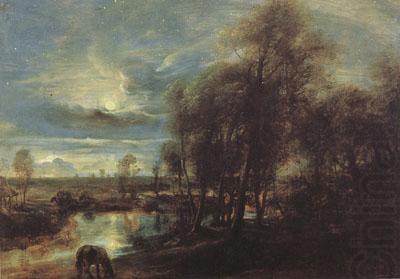 Sunset Landscape with a Sbepberd and his Flock (mk01), Peter Paul Rubens